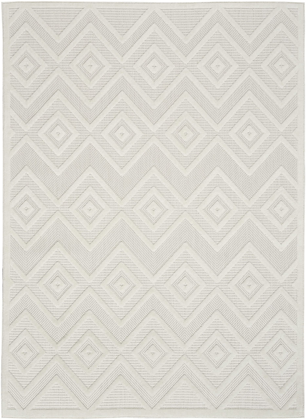 Nourison Versatile Indoor/Outdoor Ivory/White 6' X 9' Area -Rug, Easy -Cleaning, Non Shedding, Bed Room, Living Room, Dining Roo
