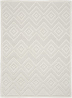 Nourison Versatile Indoor/Outdoor Ivory/White 6' X 9' Area -Rug, Easy -Cleaning, Non Shedding, Bed Room, Living Room, Dining Roo