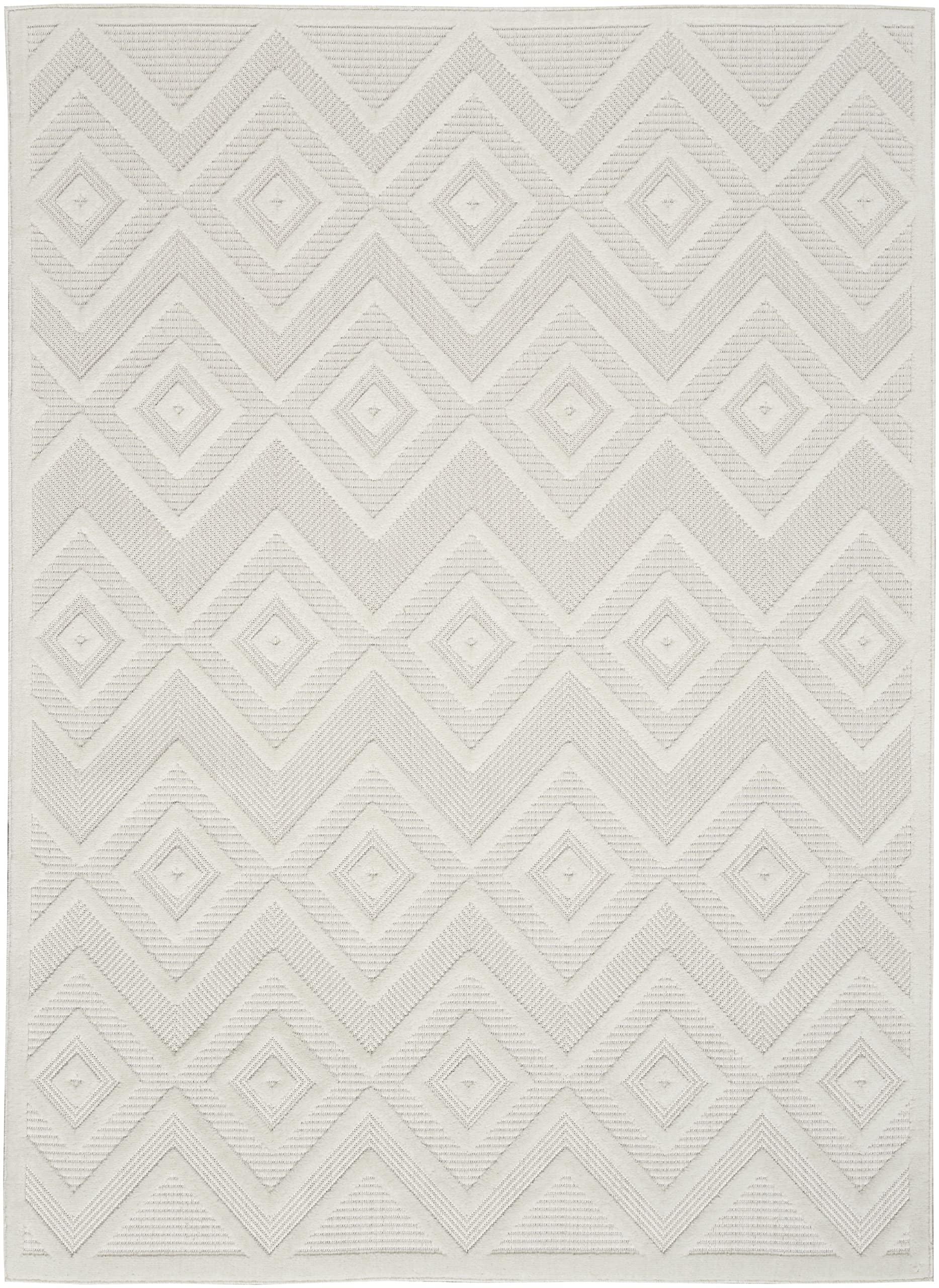 Nourison Versatile Indoor/Outdoor Ivory/White 6' X 9' Area -Rug, Easy -Cleaning, Non Shedding, Bed Room, Living Room, Dining Roo