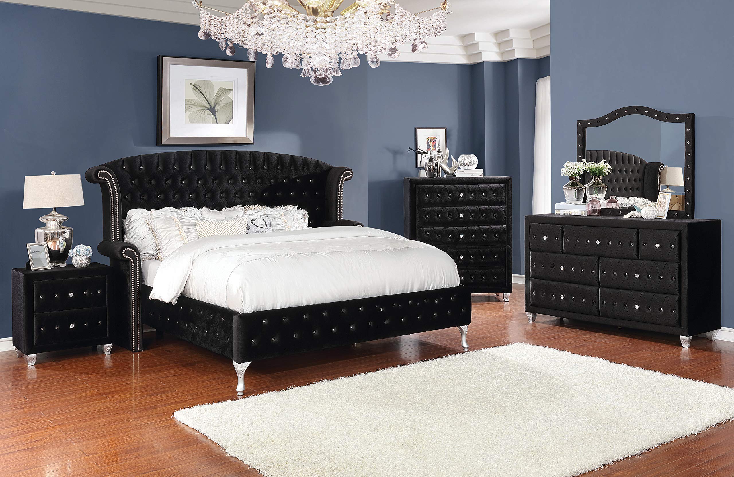 Coaster Deanna California King Bed 5-Piece Set, Black