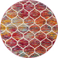 Unique Loom Trellis Frieze Collection Area Rug - Rounded (6' Round, Multi/ Black)