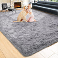 Noahas Fluffy Grey Rug for Living Room,6x9 Area Rugs,Thick Plush Shag Rug,Big Fuzzy Carpet,Comfy Kids Rugs,Large Living Room Rug