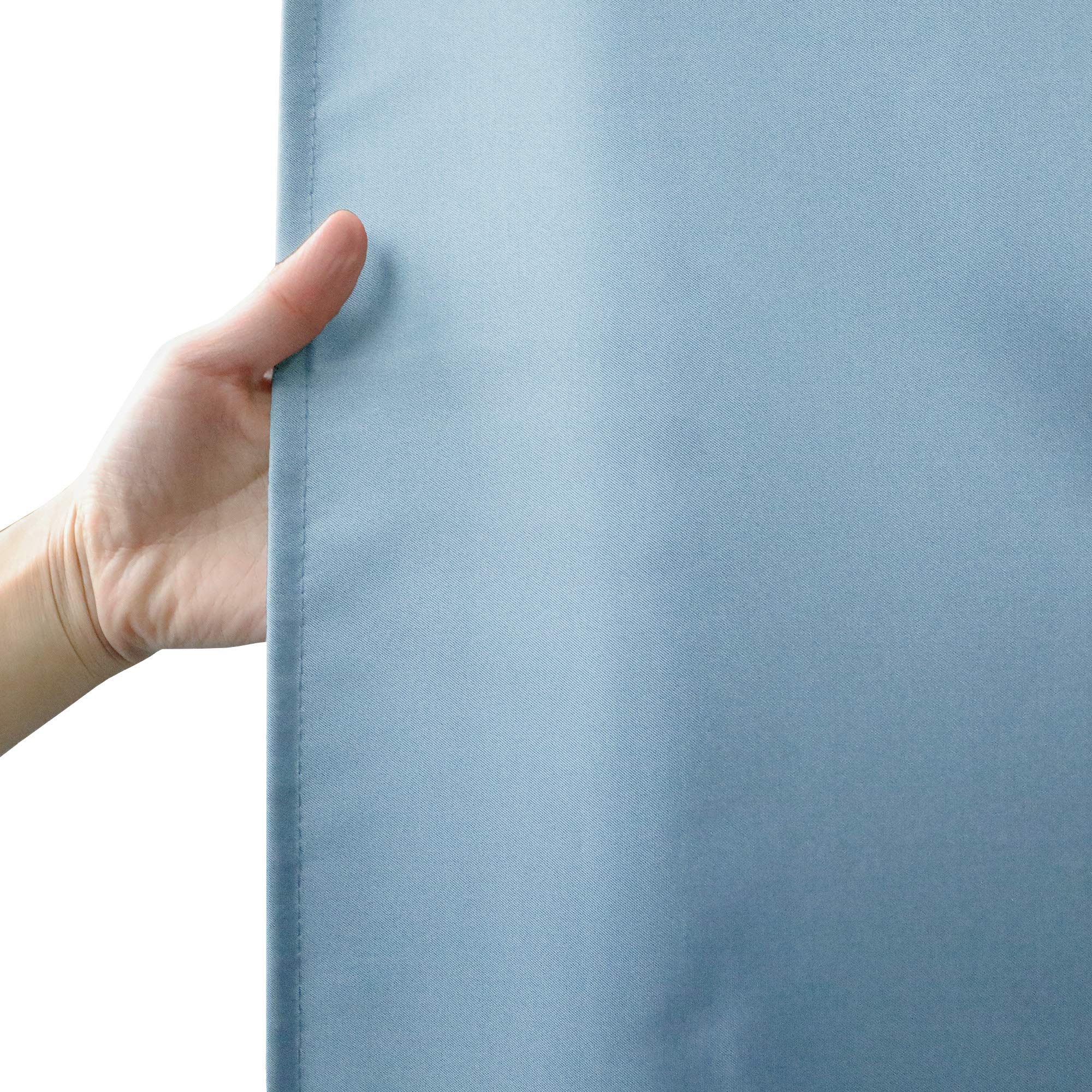 Aoohome Shower Curtain Liner, Fabric Bathroom Curtain With Hooks For Hotel, Water Repellent, Blue, 72 Width X 75 Height Inch