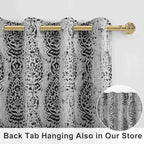 Black Curtains 96 Inch Length For Living Room 2 Panel Set Grommet Damask Medallion Moroccan Patterned Light Blocking Window Curtain Drapes For Bedroom,52X96 Inches Long