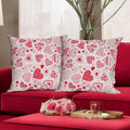 Tiny Break Cotton Valentine Decorative Throw Pillow Case, Royalty Vector Seamless Valentaine Printed Cushion Covers Set Of 2 (18