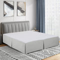 Cathay Home Double Brushed Microfiber Pleated Easy Fit Bed Skirt, Ultra Soft, Fade And Wrinkle Resistant - Light Grey, Queen