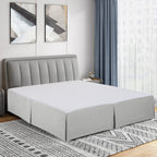 Cathay Home Double Brushed Microfiber Pleated Easy Fit Bed Skirt, Ultra Soft, Fade And Wrinkle Resistant - Light Grey, Queen