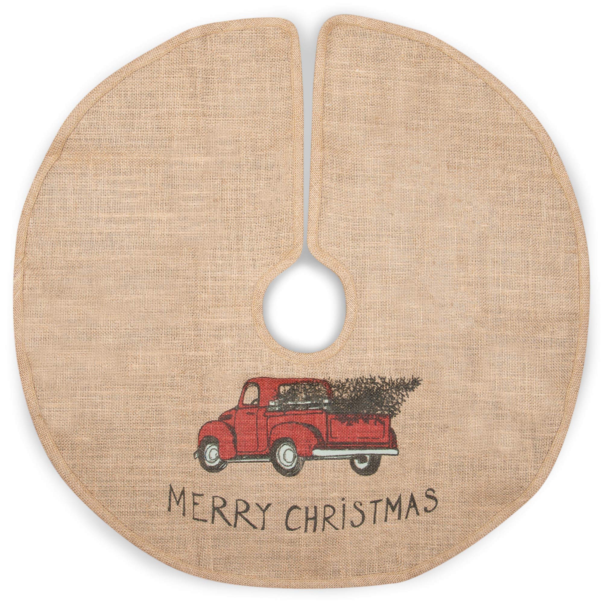 The Country House Collection Red Truck 24 Burlap Tree Skirt