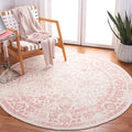SAFAVIEH Adirondack Collection 10 Round Ivory / Rose ADR109H Oriental Distressed Non-Shedding Dining Room Entryway Foyer Living