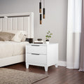 Boyd Sleep Bedroom Nightstand Bedside Table: Mackay Two Drawer Storage With Leg Base, White