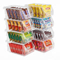 Sorbus Clear Stackable Storage Bins 8 Pack  Open Front Plastic Stackable Pantry Organizer Bins for Pantry Snack Organizer, Clos