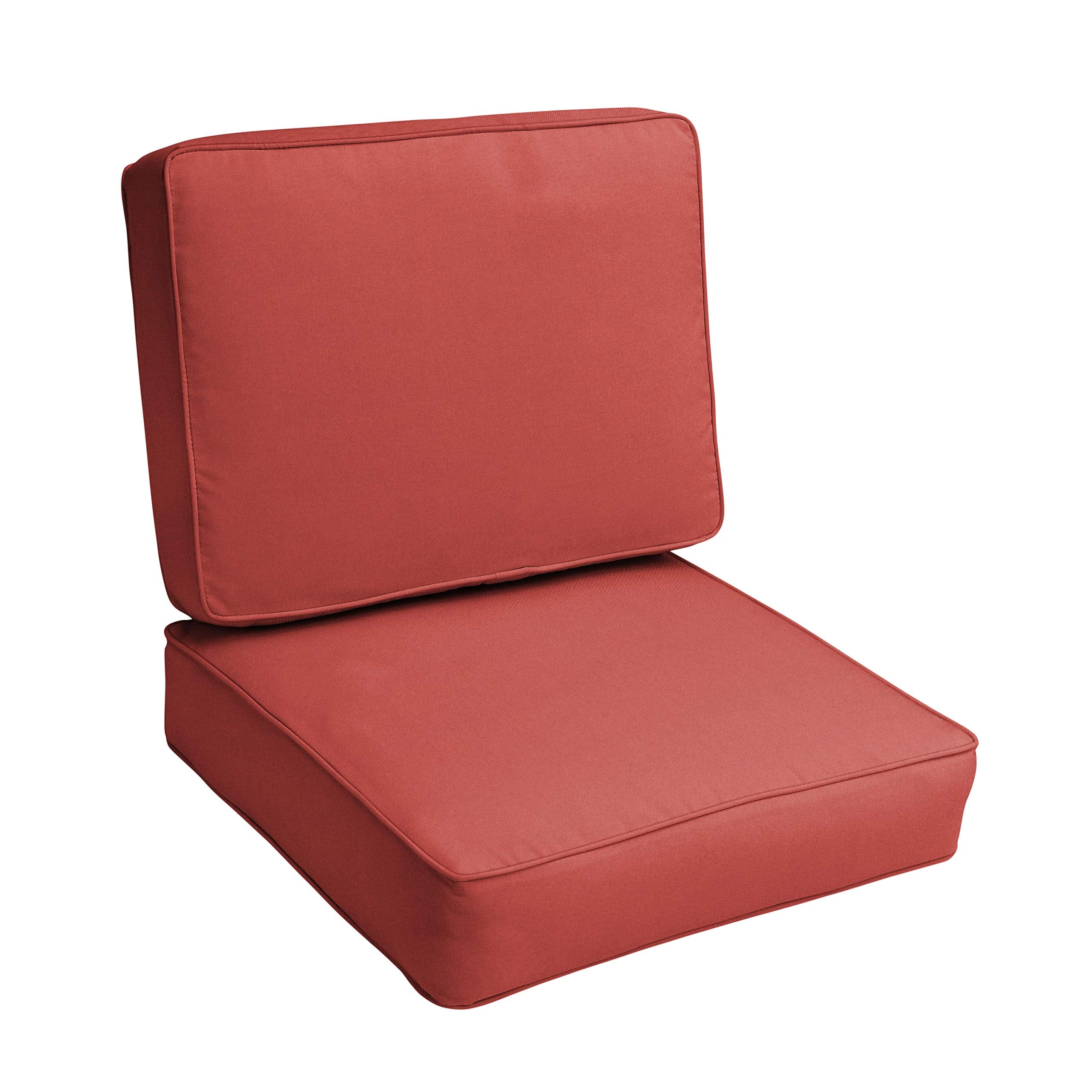 Sorra Home Sunbrella Canvas Henna Outdoor Seat And Back Cushion Set, 22 In X 22 In X 4