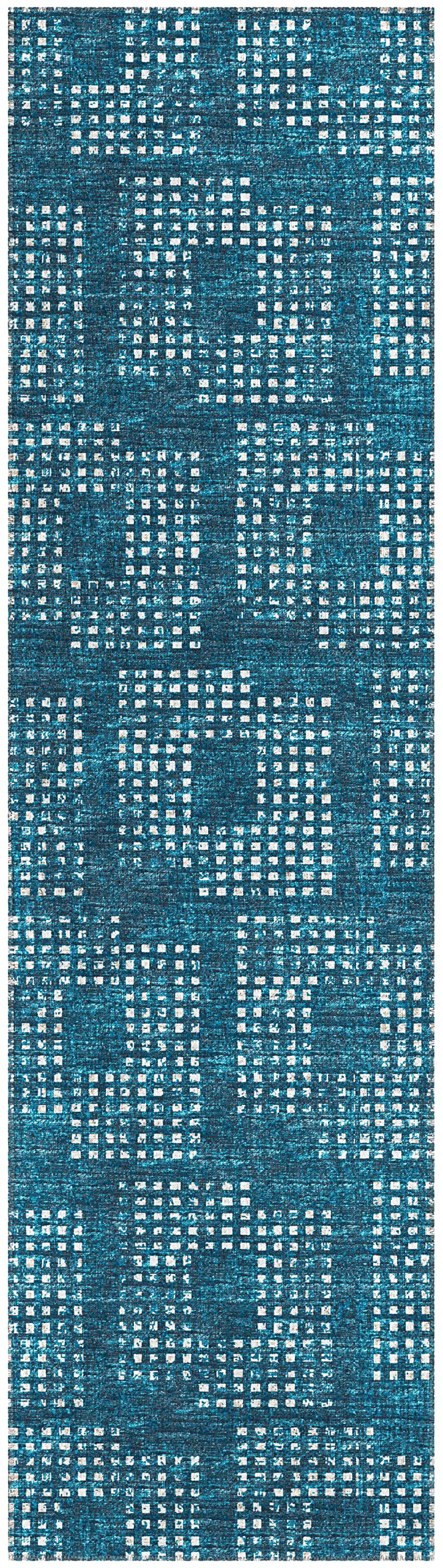 Addison Rugs Eleanor Aer31 Blue 2'3&quot; X 7'6&quot; Indoor Outdoor Hallway Runner Rug, Easy Clean, Machine Washable, Non Shedding, Kitchen Area Carpet For Bathroom, Patio, Laundry And Bedroom Rug