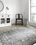 Loloi Teagan Collection 2-8 x 10-6 Runner Rug in Denim/Mist - Large Area Rug, Soft Neutral Rug, High-Traffic Area Rug for Livi