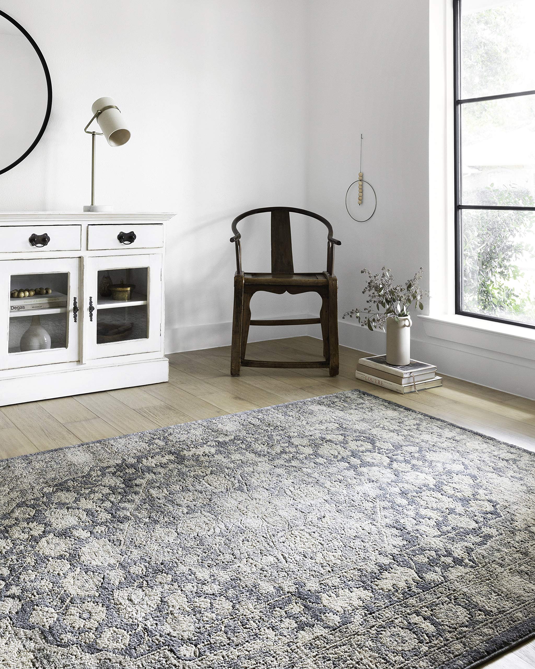 Loloi Teagan Collection 2-8 x 4 Accent Rug in Denim/Mist - Large Area Rug, Soft Neutral Rug, High-Traffic Area Rug for Living 