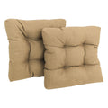 Blazing Needles Indoor/Outdoor Square Tufted Chair Cushion, 19 x 19, Sandstone 2 Count