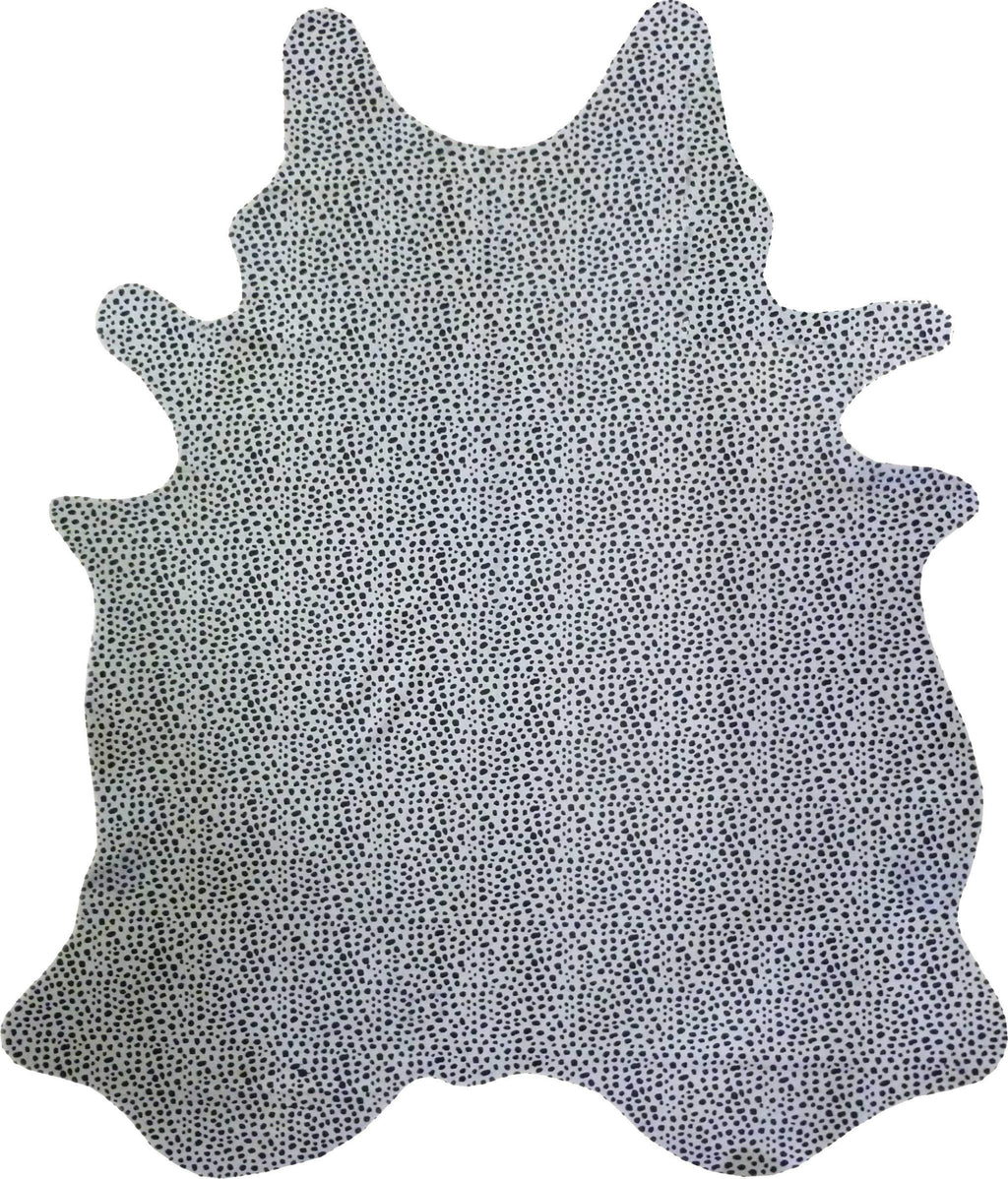 HomeRoots Black and White Stenciled Cheetah Brazilian Cowhide Rug