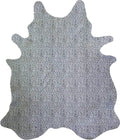 HomeRoots Black and White Stenciled Cheetah Brazilian Cowhide Rug
