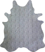 HomeRoots Black and White Stenciled Cheetah Brazilian Cowhide Rug