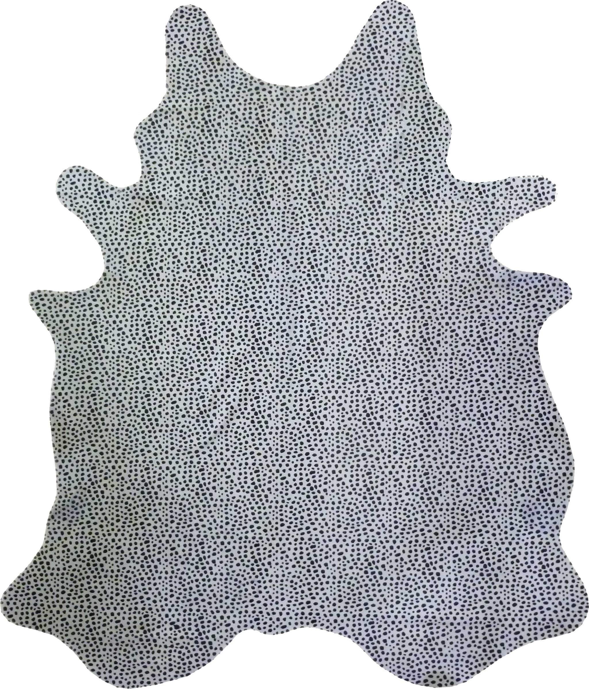 HomeRoots Black and White Stenciled Cheetah Brazilian Cowhide Rug