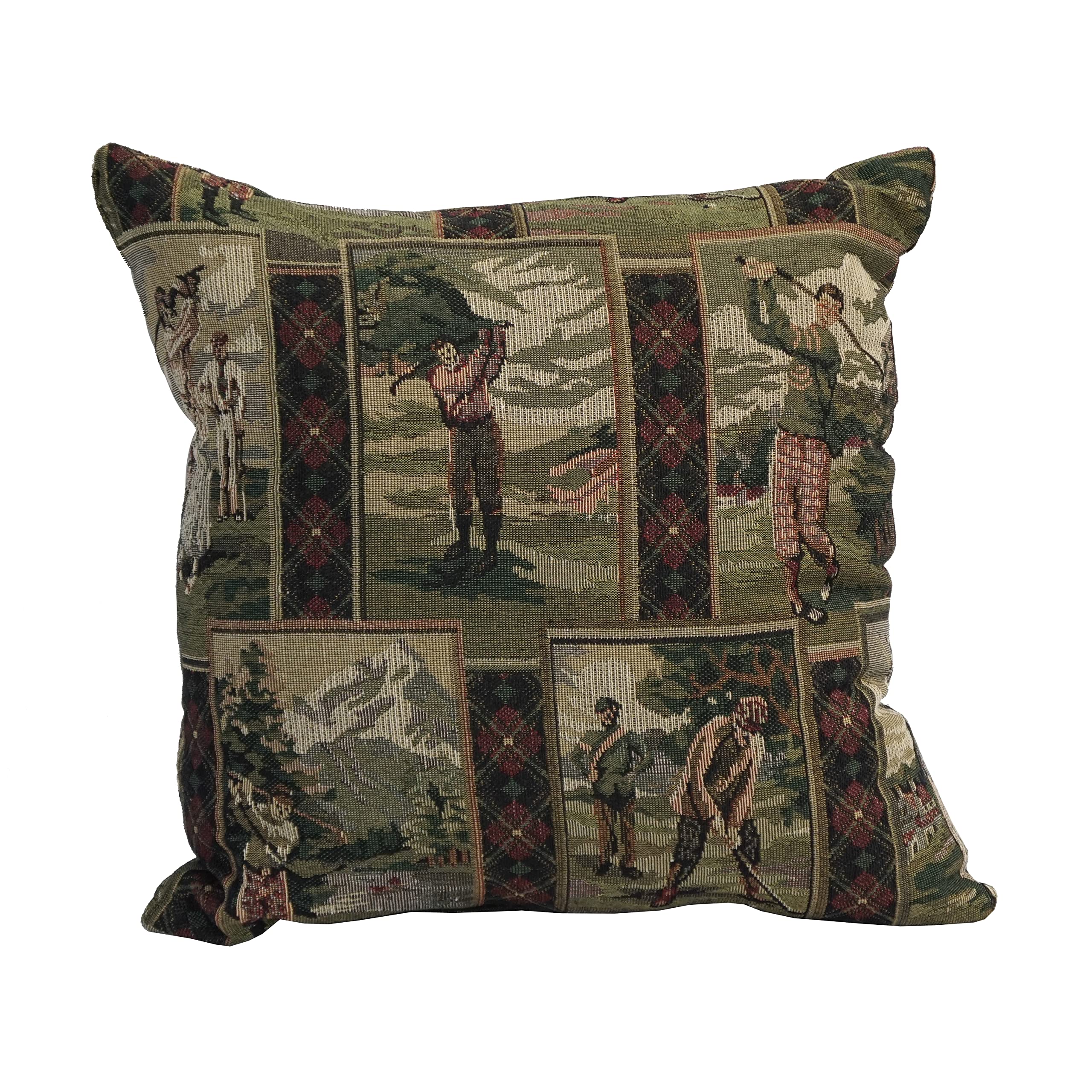 Blazing Needles 17-Inch Tapestry Throw Pillow, Golfing Day Out 2 Count
