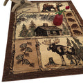 HR Cabin Rug-Lodge, Cabin Nature and Animals Area Rug-Modern Geometric Design Cabin Area Rug-Abstract, Chocolate Brown/Beige-Hor
