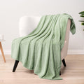 Pavilia Sage Green Throw Blanket For Couch Bed, Soft Fleece Throws For Sofa Chair, Fuzzy Waffle Textured Blanket, Cozy Warm Ligh