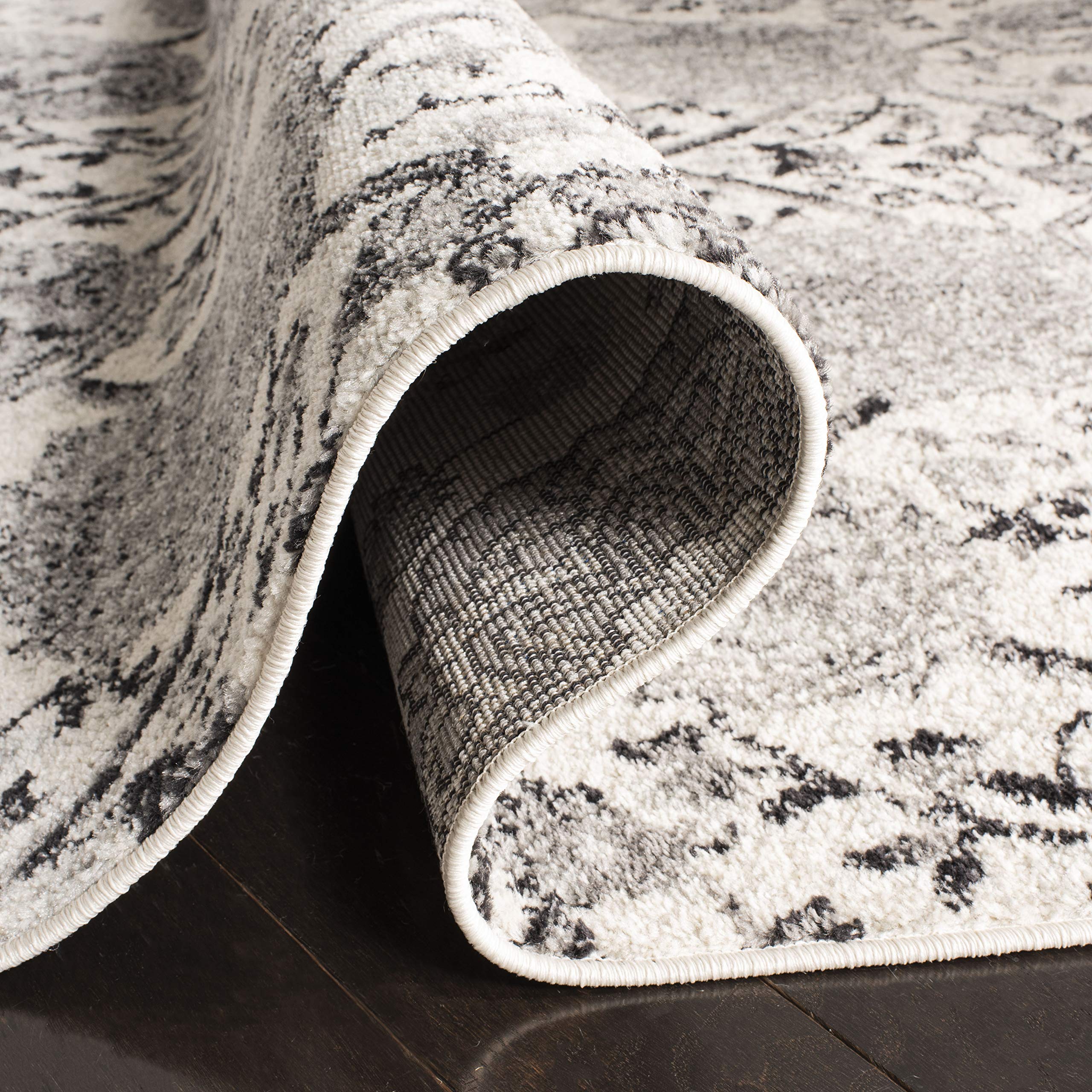 Safavieh Madison Collection Runner Rug - 2'3'' X 14', Cream & Silver, Boho Chic Glam Paisley Design, Non-Shedding & Easy Care, I