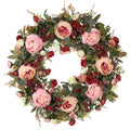 Spring Wreath for Front Door All Season 24inch Handmade Artificial Floral Wreath Door Summer Wreath for Front Door Windows Inner