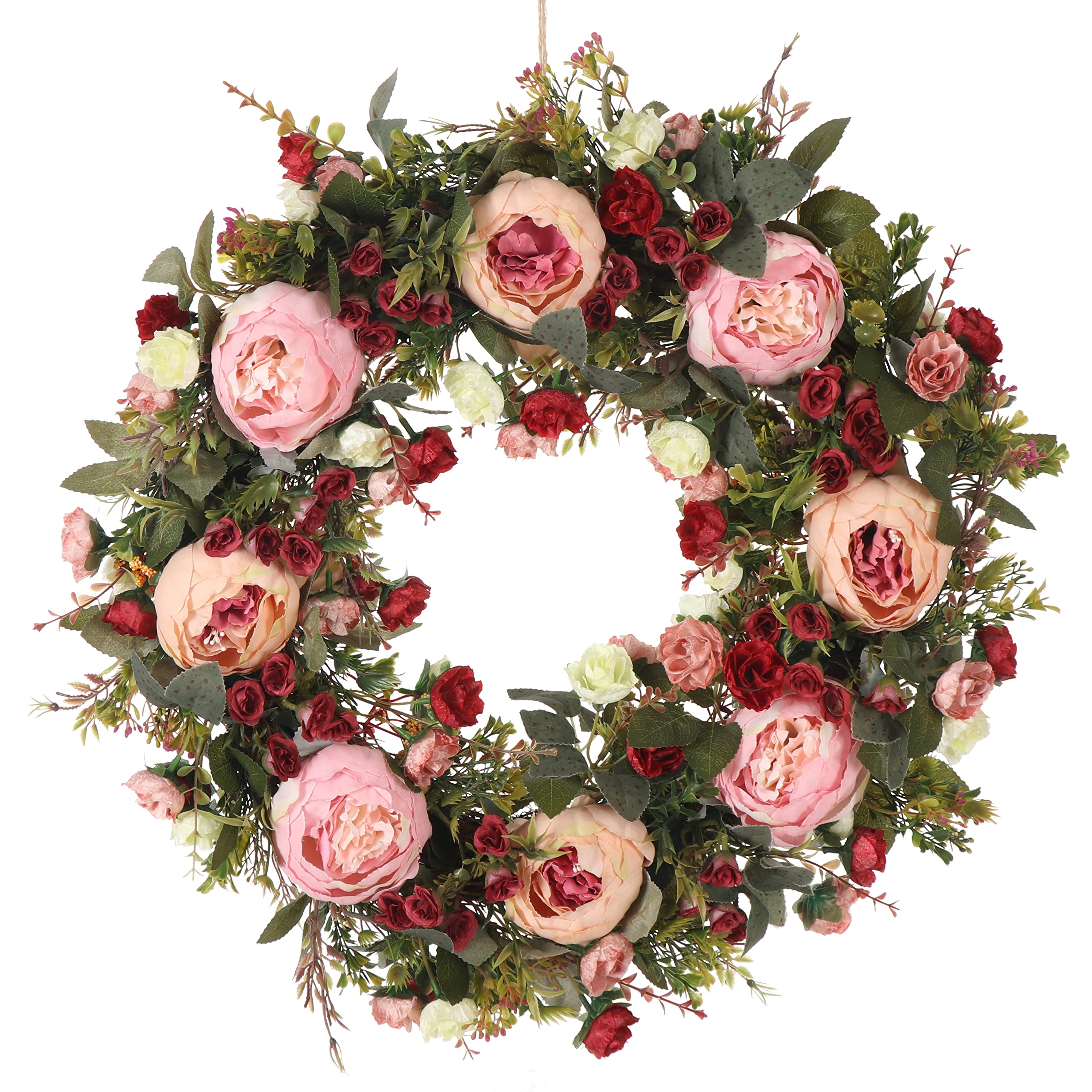 Spring Wreath for Front Door All Season 24inch Handmade Artificial Floral Wreath Door Summer Wreath for Front Door Windows Inner