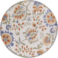 Nourison Aloha Indoor/Outdoor Ivory Blue 710    X Round Area Rug, Easy Cleaning, Non Shedding, Bed Room, Living Room, Dining Roo