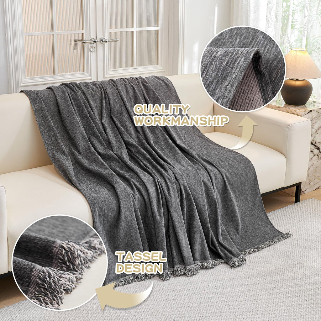 Mysky Home Couch Cover For Sofa Couch Covers For Pets, Non Slip Dogs Furniture Protector With Tassels For Living Room Non Slip W