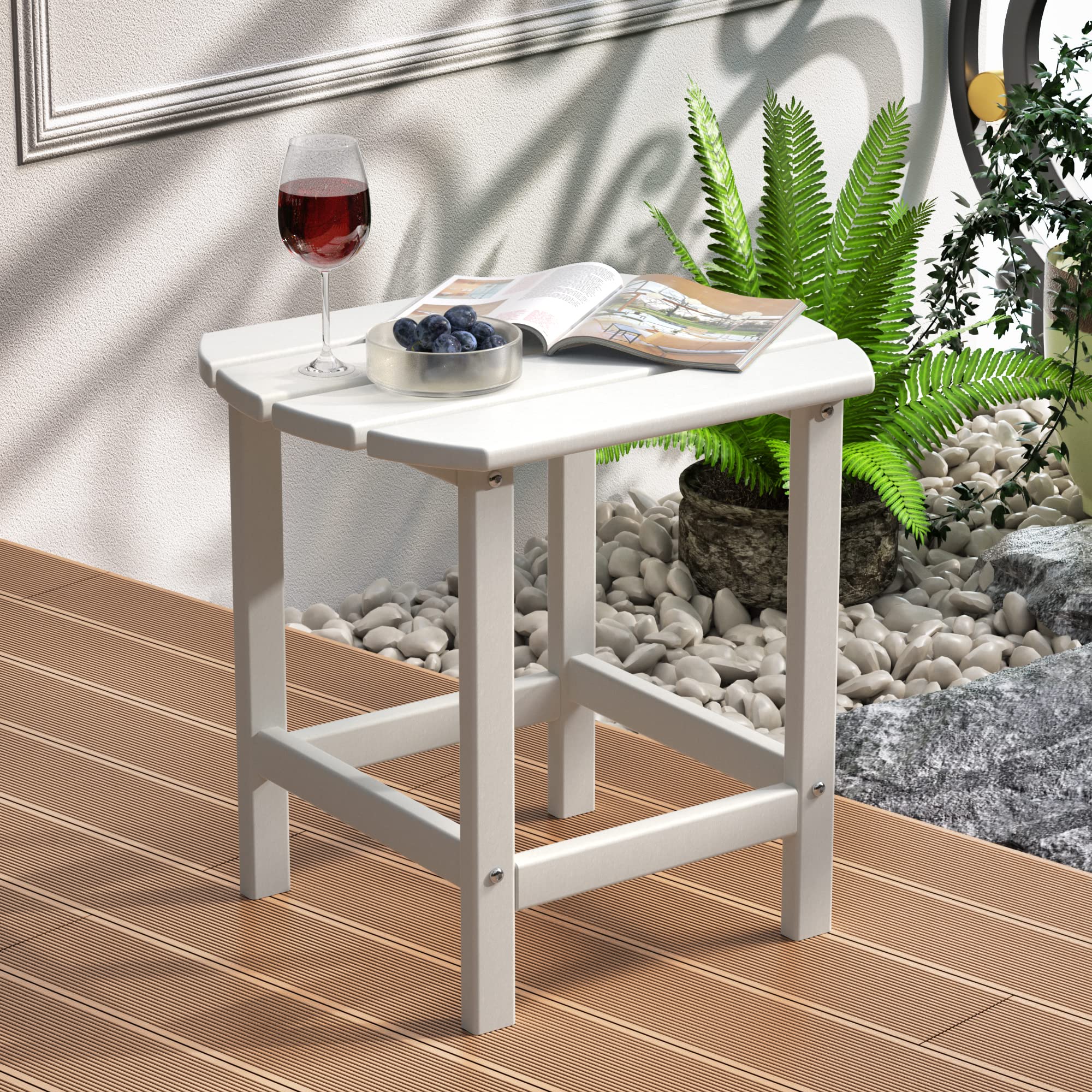 Torva Patio Adirondack Side Table, Outdoor End Tables All-Weather Resistant Hdpe Humidity-Proof Long Time Use For Deck, Lawn,Gar