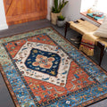 Lahome Boho Rugs for Living Room - 4x6 Area Rug Machine Washable Bedroom Rugs Non-Slip Low-Pile Entryway Rug Throw Oriental Dist