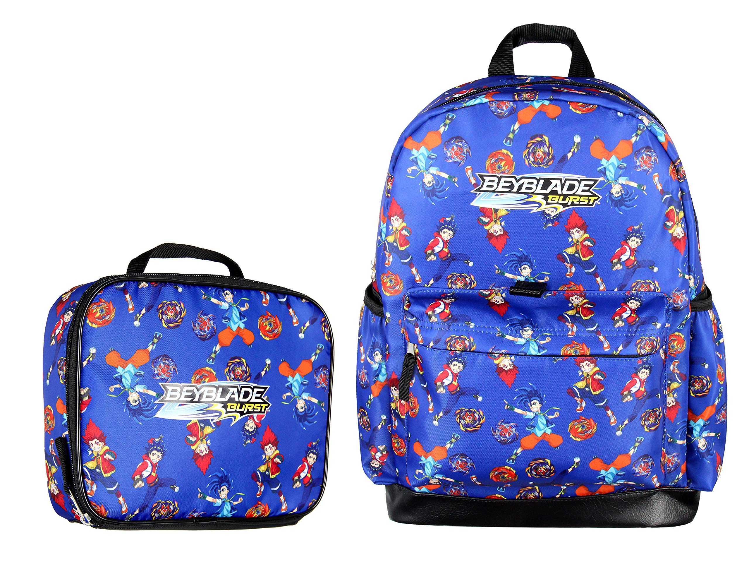 INTIMO Beyblade Burst Spinner Tops Character Allover Print Backpack with Lunch Bag Tote