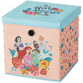 Idea Nuova Disney Princess Collapsible Fabric Storage Cube,10 Organizer Bin with Lid for Bedroom, Playroom, and Closet