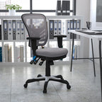 Flash Furniture Nicholas Mid-Back Swivel Office and Gaming Chair, Ergonomic Mesh Office Chair with Adjustable Lumbar Support and Height, Gray