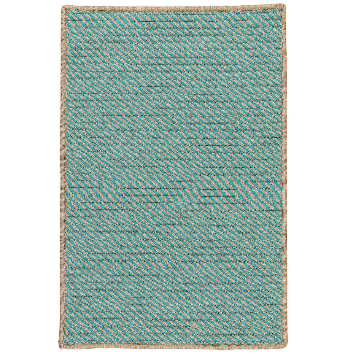 Point Prim R024X048S Rugs, 2' X 4', Teal