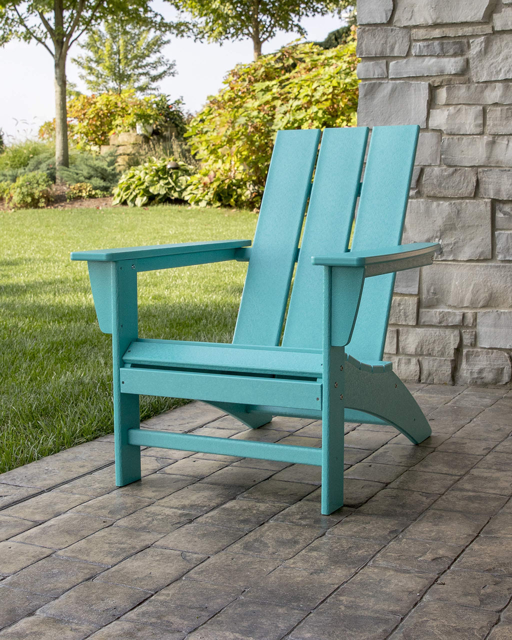 Polywood Ad420Li Modern Adirondack Chair, Lime
