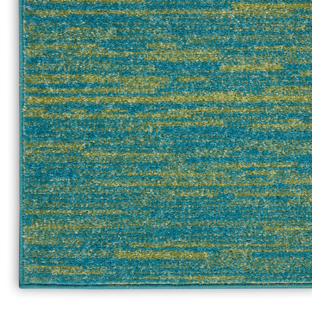 Nourison Essentials Indoor/Outdoor Blue Green 2'2' X 10' Area -Rug, Easy -Cleaning, Non Shedding, Bed Room, Living Room, Dining Room, Backyard, Deck, Patio (2X10)