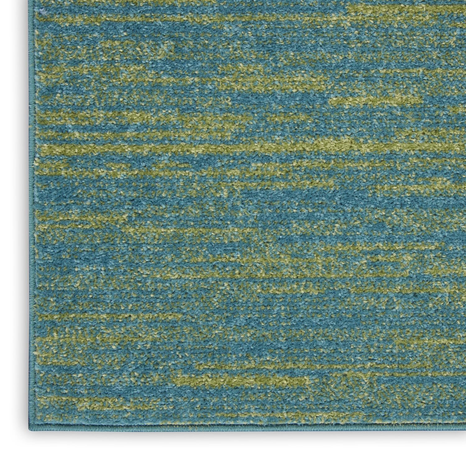 Nourison Essentials Indoor/Outdoor Blue Green 9' X Square Area -Rug, Easy -Cleaning, Non Shedding, Bed Room, Living Room, Dining Room, Backyard, Deck, Patio (9 Square)