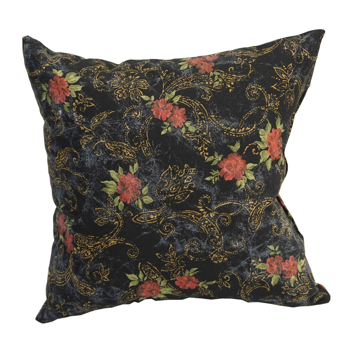 Blazing Needles Printed Throw Pillow, 17&quot;, Midnight Rosebud