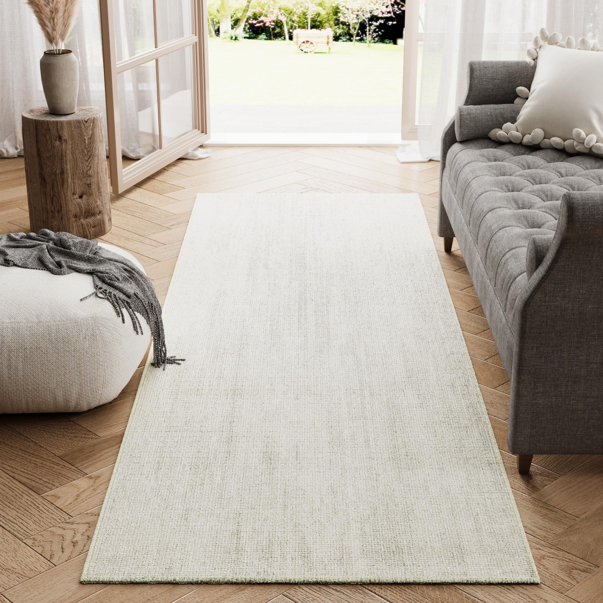 jinchan Modern Runner Rug 2x5 Washable Rug Hallway Grid Accent Rug Kitchen Rug Indoor Floor Cover Geometric Contemporary Rug Non