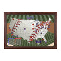 Push Pin Travel Maps Customizable Wall Art - Baseball Adventures - Solid Wood Cherry - Framed Pin Map, Includes 150 Pins - Handc