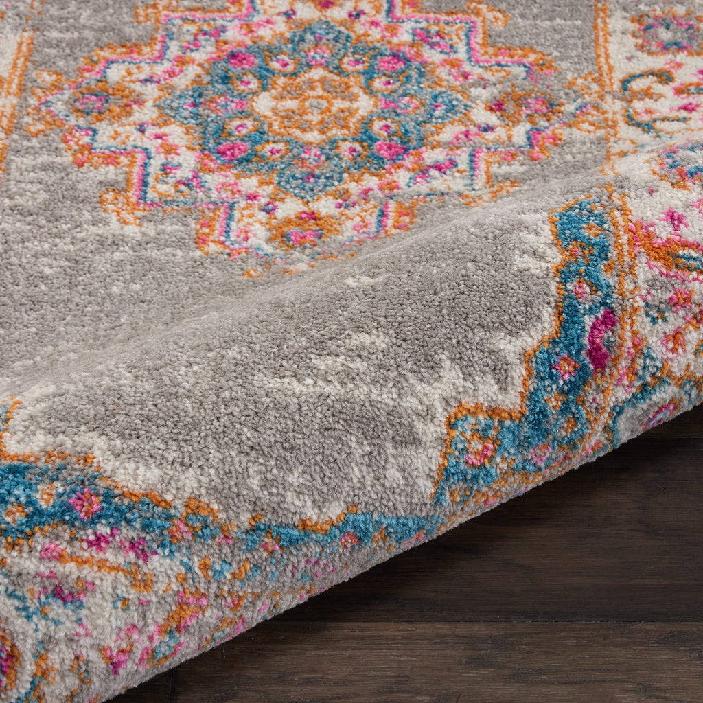 Nourison Passion Grey 2'2' X 7'6' Area Rug, Boho, Traditional, Easy Clean, Non Shedding, Bed Room, Living Room, Hallway, (8' Runner)