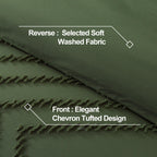 Andency Olive Green Comforter Set Full, Boho Soft Fluffy Warm Lightweight Bedding Comforter Sets For Full Bed, 3 Pieces Chevron Tufted Aesthetic Microfiber Lightweight Comforter Set