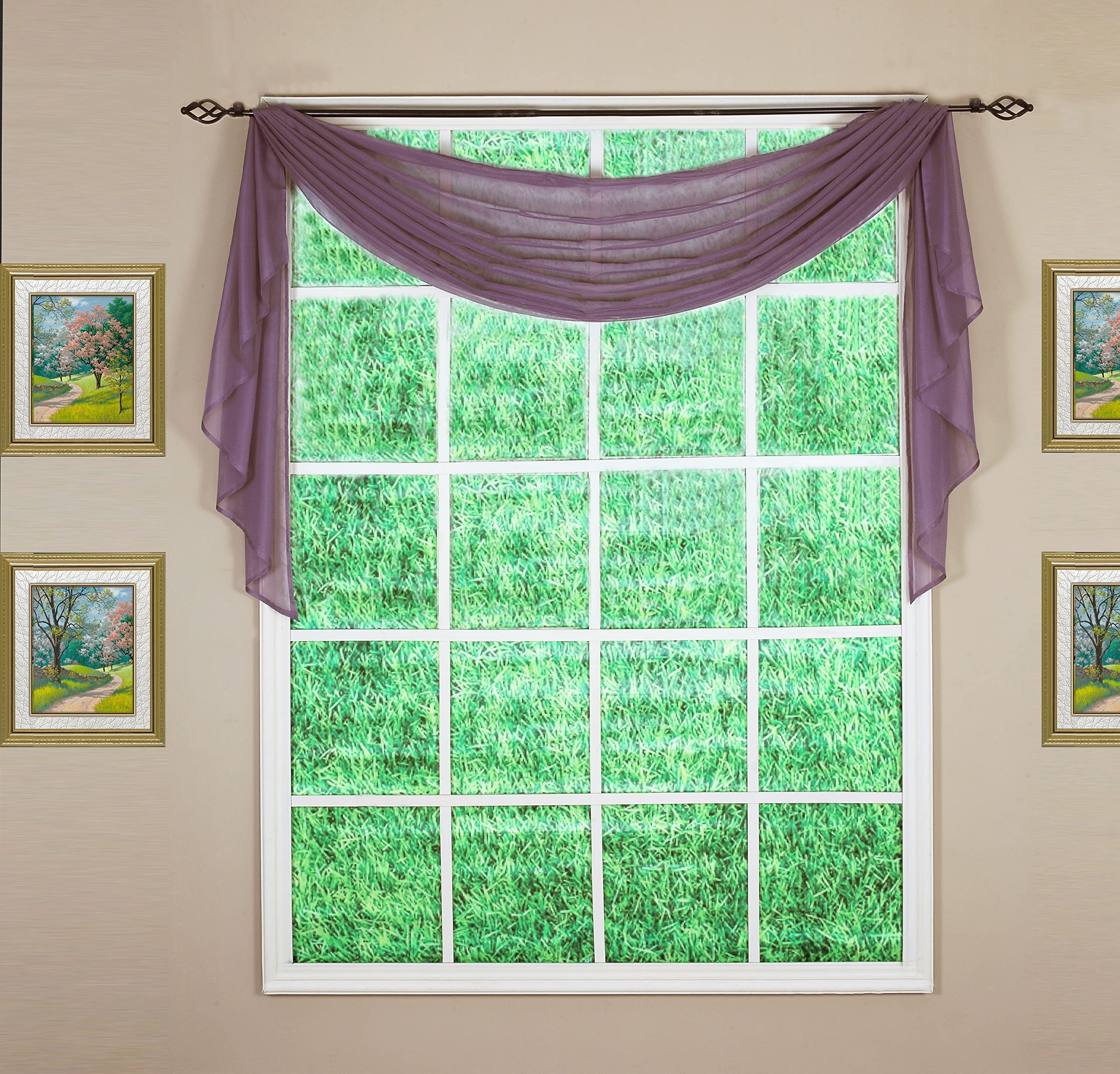 Today'S Curtain Emelia Original Voile Scarf 144', Amethyst, 45' W X 144' L