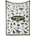 Personalized Dinosaur Blanket For Kids, Ships Next Day - Dino Throw Blanket For Boys And Girls, Toddler Bed, Room & Bedroom Deco