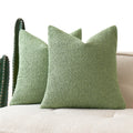 Miulee Set Of 2 Sage Green Throw Pillow Covers 18X18 Inch Decorative Couch Pillow Covers Textured Boucle Accent Solid Spring Pillow Cases Soft For Cushion Chair Sofa Bedroom Livingroom Home Decor