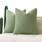 Miulee Set Of 2 Sage Green Throw Pillow Covers 18X18 Inch Decorative Couch Pillow Covers Textured Boucle Accent Solid Spring Pillow Cases Soft For Cushion Chair Sofa Bedroom Livingroom Home Decor